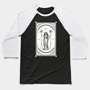 Themis Tarot Card Astrology Occult Mystical Baseball T-Shirt